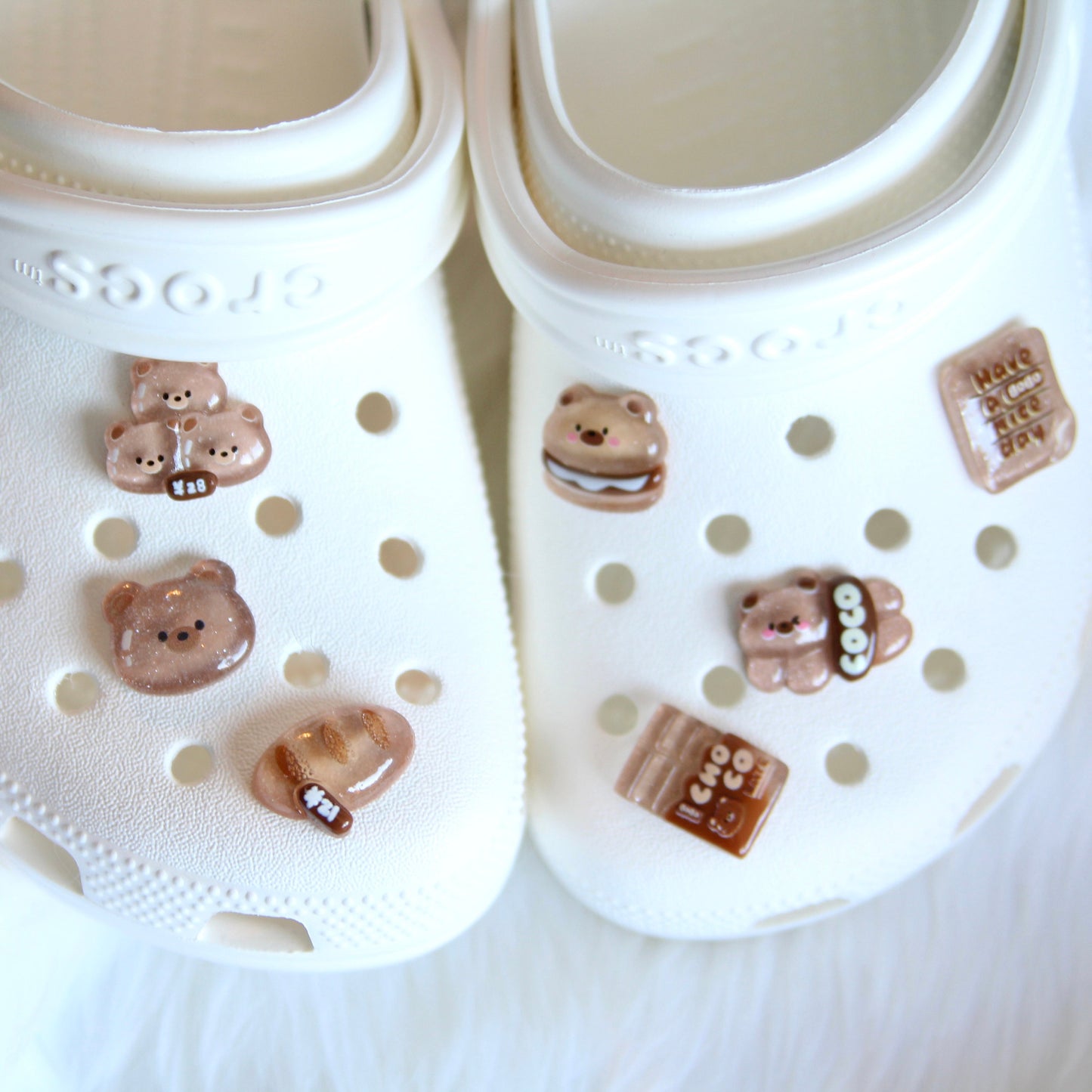 Brown Bear Shiny Glittery shoe charms | Kawaii shoe charms