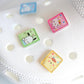 2D colorful cute square acrylic shoe charms